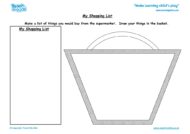 Worksheets for kids - my shopping list