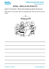 Worksheets for kids - writing – what’s in the picture 1
