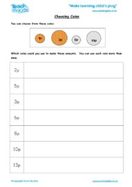 Worksheets for kids - choosing-coins