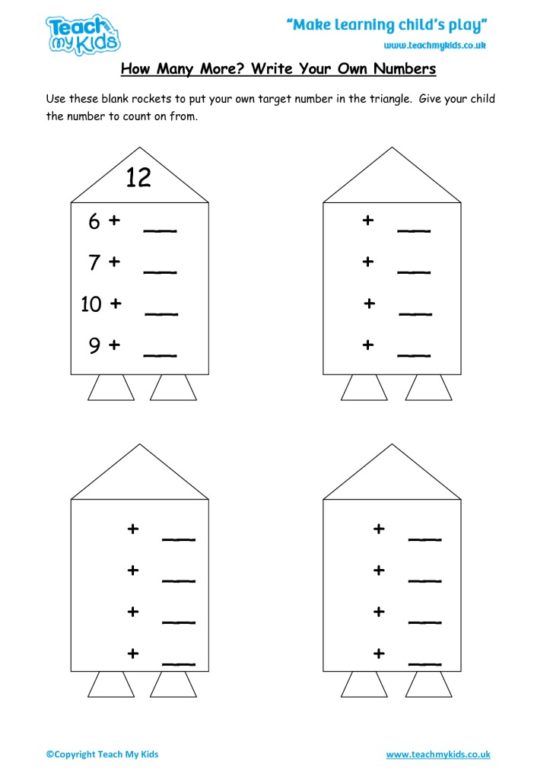 Worksheets for kids - how-many-more-Write-your-own-nos