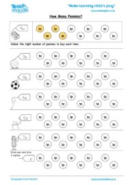 Worksheets for kids - how-many-pennies
