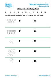 Worksheets for kids - making10-how-many-more