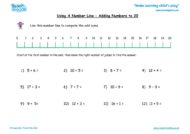 Worksheets for kids - number-line-add-to-20