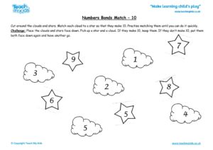 Worksheets for kids - number_bonds_match_-_10