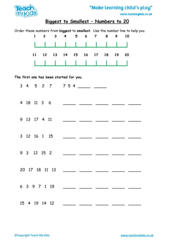 Circle The Largest Number Worksheet