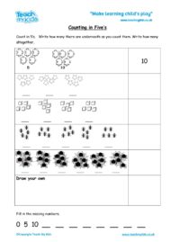 Worksheets for kids - counting in 5s