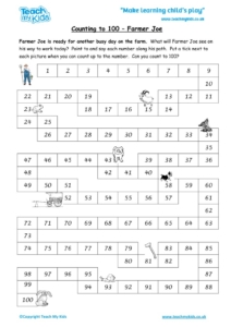 Worksheets for kids - counting to 100 – farmer joe