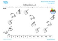 Worksheets for kids - ordering numbers – 2s