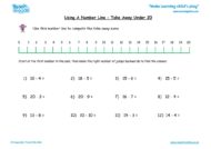 Worksheets for kids - number-line-take-away-under-20