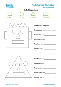 Worksheets for kids - 2d-shape-faces