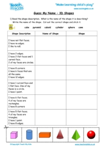 Worksheets for kids - guess_my_name_-_3d_shapes
