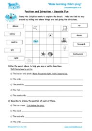 Worksheets for kids - position_direction_seaside_fun
