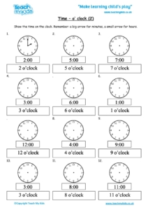 Worksheets for kids - time-oclock-2