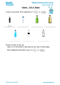 Worksheets for kids - volume_-_full_or_empty