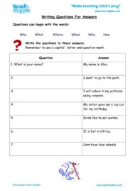 Worksheets for kids - Writing-questions-for-answers
