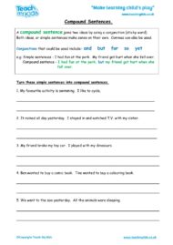 Worksheets for kids - compound-sentences
