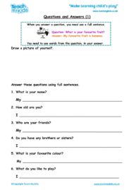 Worksheets for kids - questions-and-answers-1