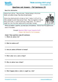 Worksheets for kids - questions-and-answers-full-sentences-2