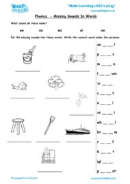Worksheets for kids - phonics-missing-sounds-in-words-ee-oa-ea-ai-oo