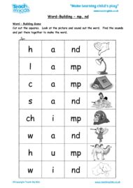 word building mp-nd worksheets for kids
