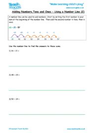Worksheets for kids - adding-tu-number-line-2