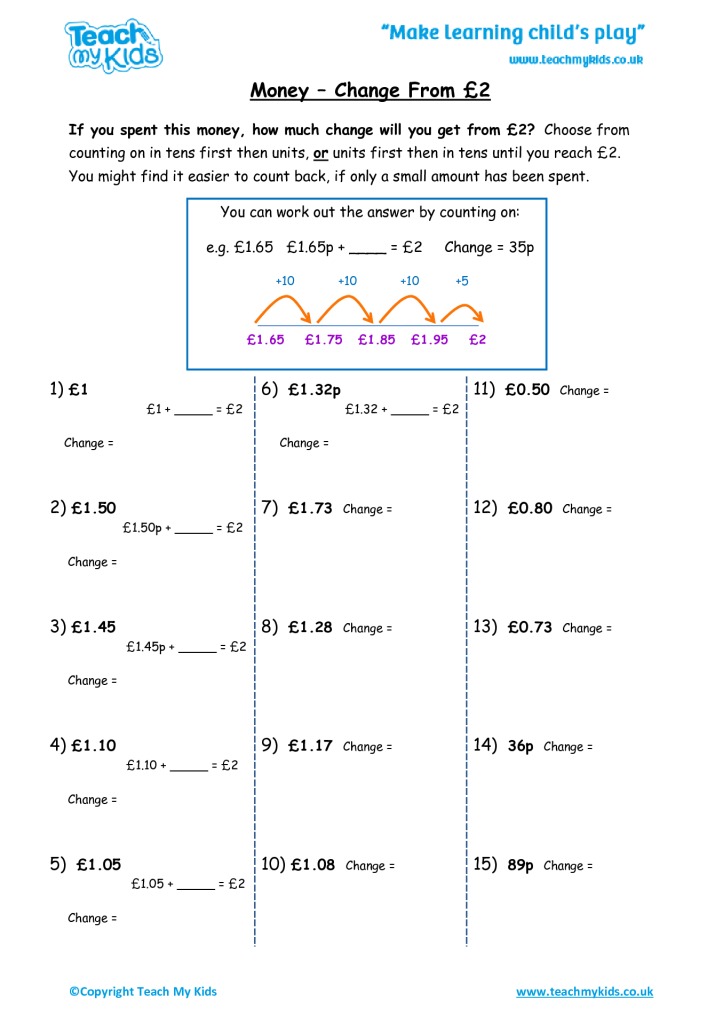 Change from £2 - TMK Education