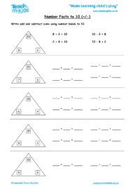 Worksheets for kids - number-facts-to-10-+-