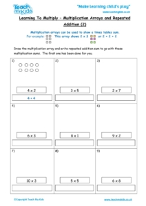 Multiplication Arrays - Repeated Addition (2) - TMK Education