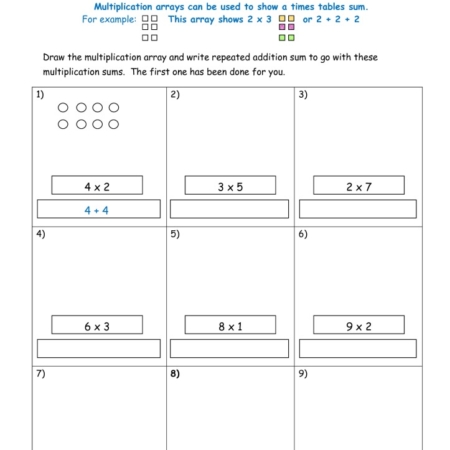 multiplication arrays repeated addition 1 tmk education