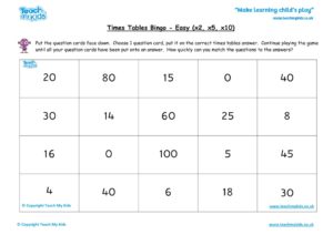 Worksheets for kids - times-tables-bingo-easy-x2-x5-x10