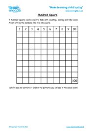 Worksheets for kids - hundred-square