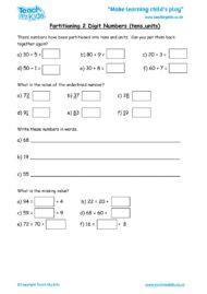 Worksheets for kids - partitioning-2-digit-nos-tu