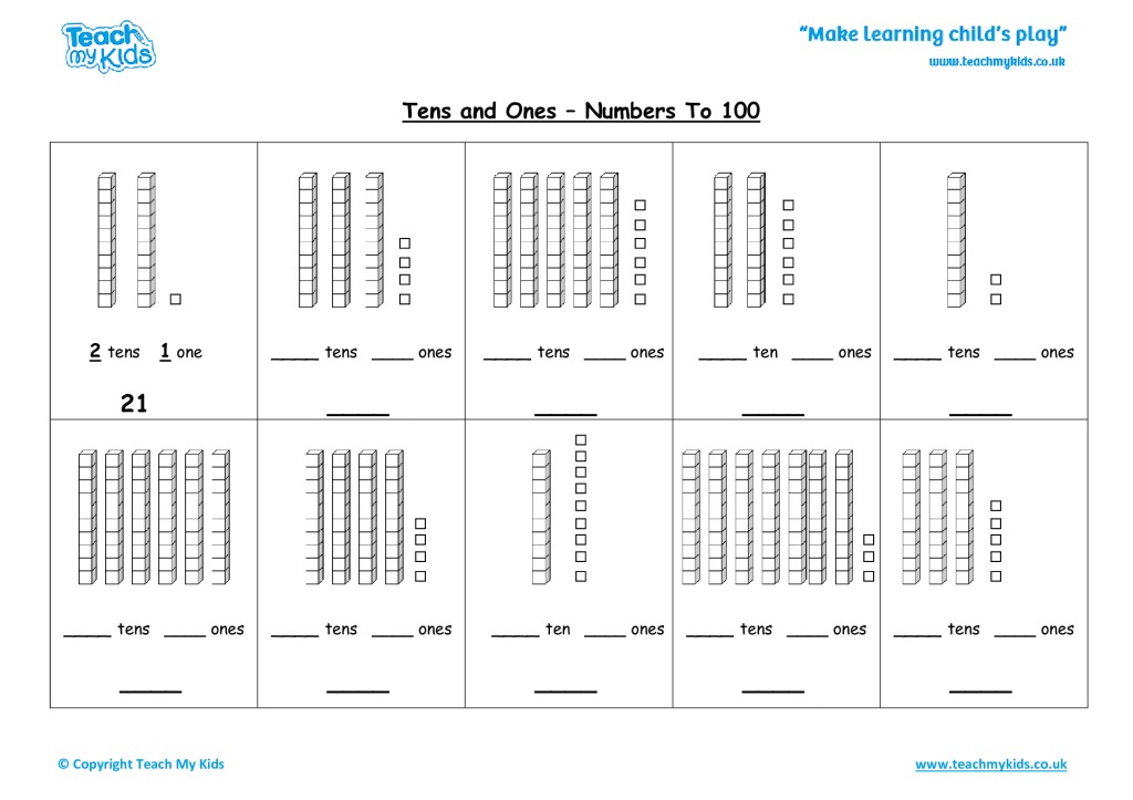 Tens and Ones - Numbers to 100 - TMK Education