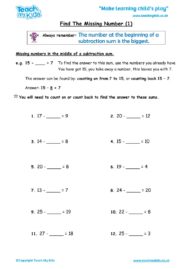 Worksheets for kids - find-the-missing-number-1