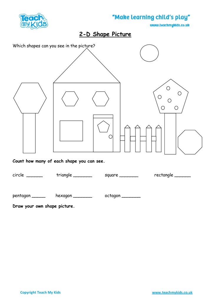 How to Draw a House With Shapes? | Step by Step House With Shapes Drawing  for Kids