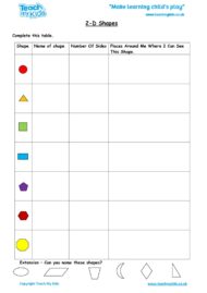 Worksheets for kids - 2d-shapes