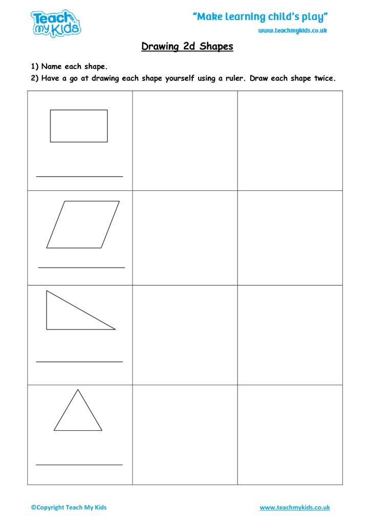 Drawing 2d Shapes Tmk Education