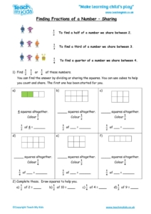 Worksheets for kids - finding_fractions_of_a_number_-_sharing