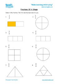 Worksheets for kids - fractions-shape