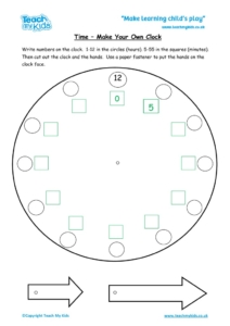 Worksheets for kids - make-a-clock-h-and-m