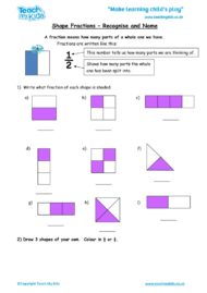 Worksheets for kids - shape_fractions_-_recognise_and_name