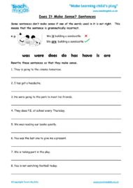 Worksheets for kids - does-it-make-sense-sentences