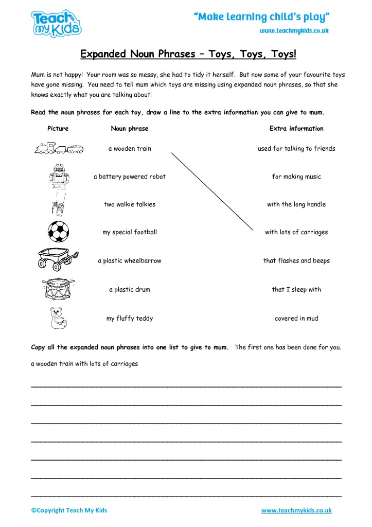 Expanded Noun Phrases Ks2 Worksheets