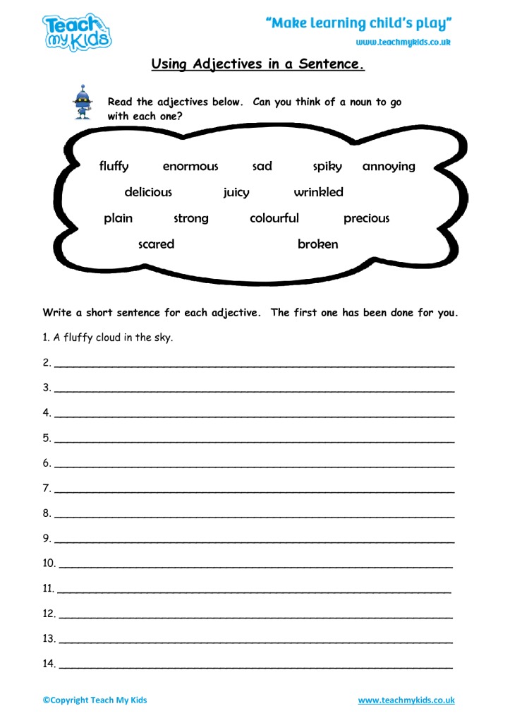 practice-worksheet-for-class-2-english-grammar-adjectives-in-2021-improving-sentences-using