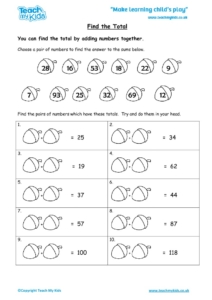 Worksheets for kids - find-the-total