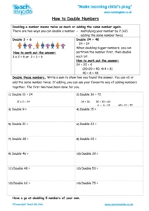 Worksheets for kids - how-to-double-numbers