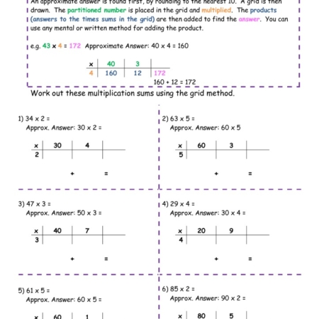 multiplication written methods partitioning tmk education