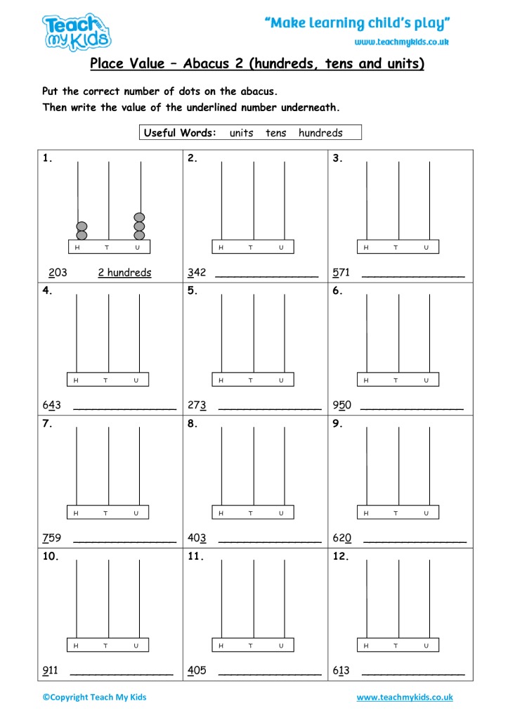 Addition Worksheets Hundreds Tens And Units