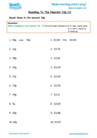 Worksheets for kids - rounding-to-nearest-10p
