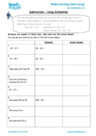 Worksheets for kids - subtraction-using-estimation